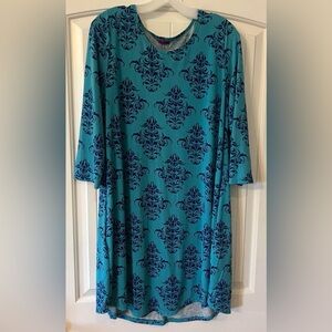 Size 1X- Mountain Mama blue shift dress / tunic with pockets